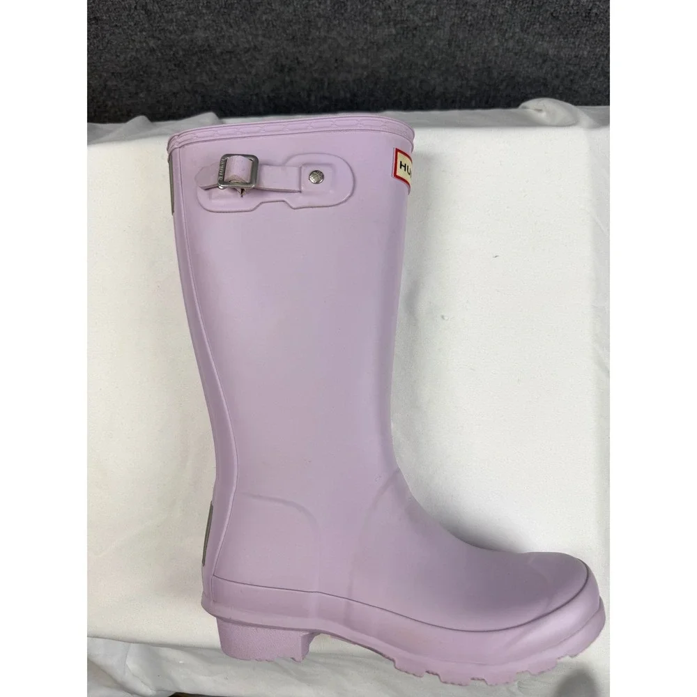 Hunter Orig Tall Rain Boots Lavender Pastel Purple Waterproof Girls Sz 2 Lit Kid